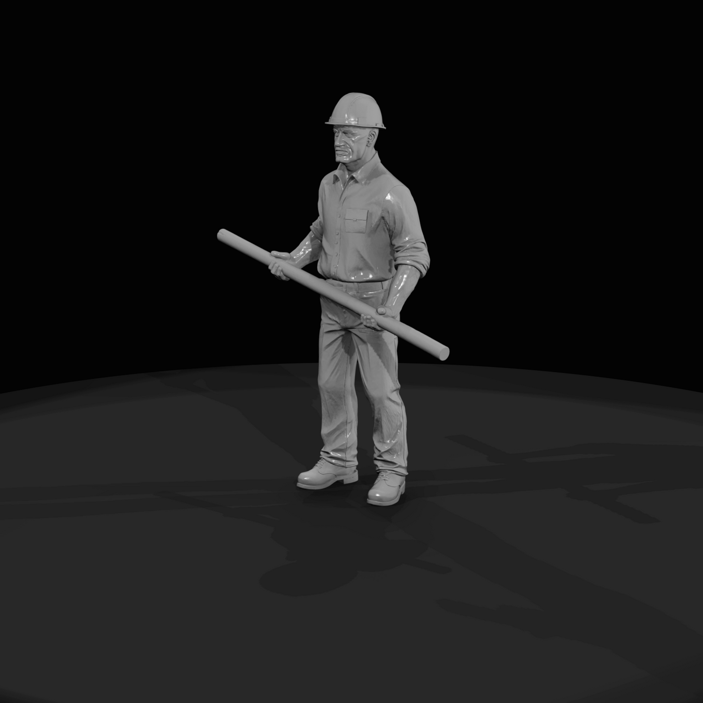 Construction Worker Figure (1960s) — 1960's Road Concrete Finisher