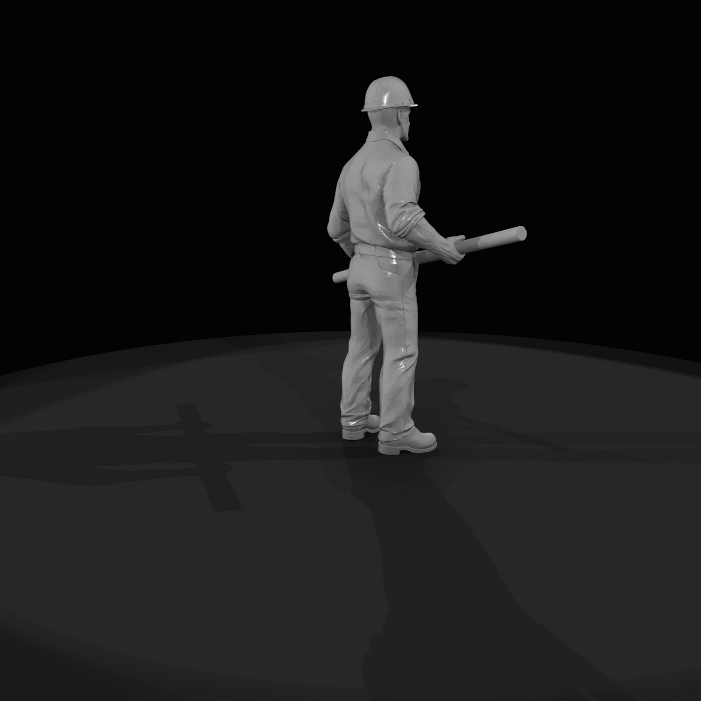 Construction Worker Figure (1960s) — 1960's Road Concrete Finisher