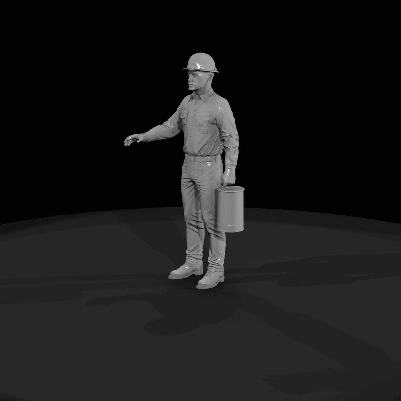 Construction Worker Figure (1960s) — 1960's Road Pipe Layer