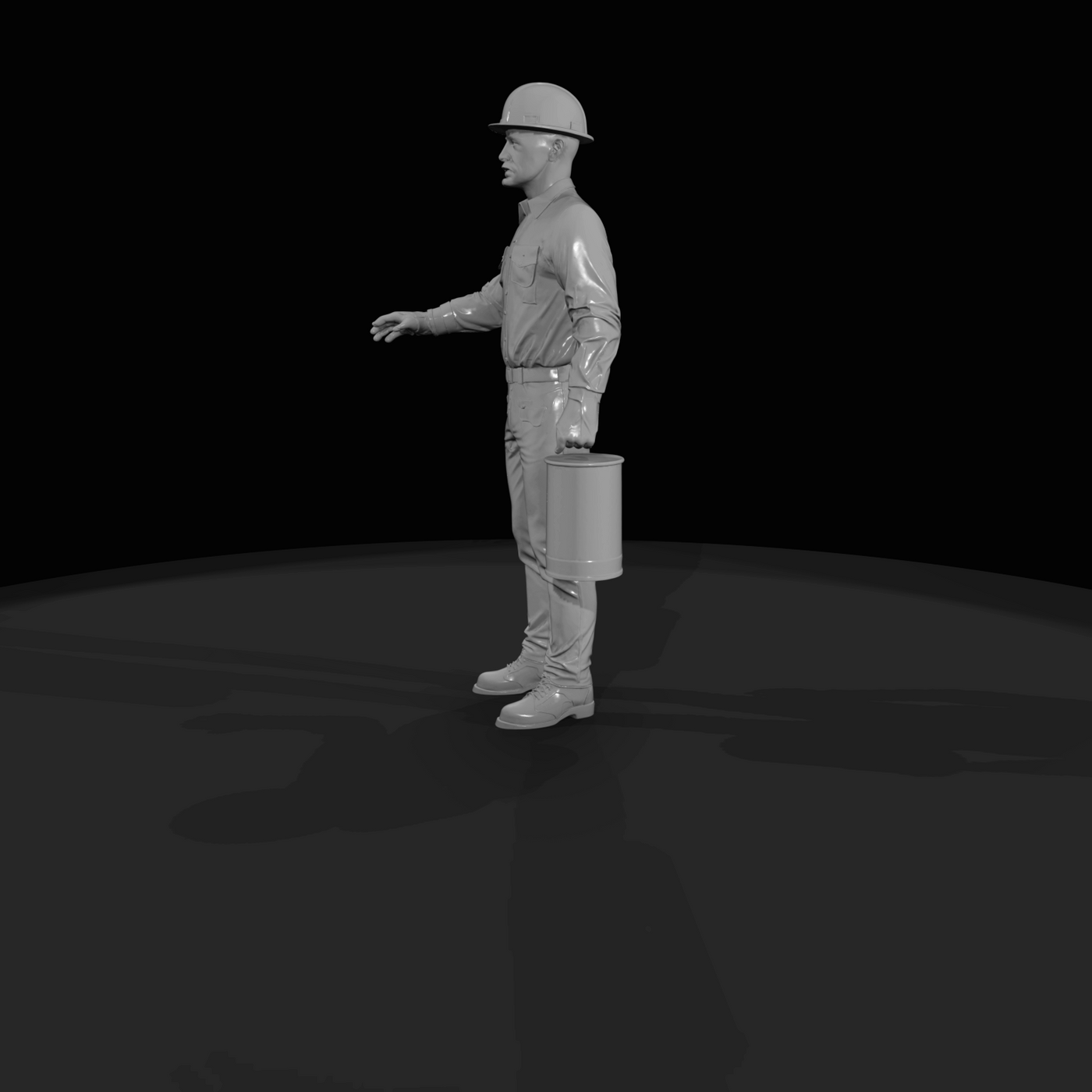 Construction Worker Figure (1960s) — 1960's Road Pipe Layer