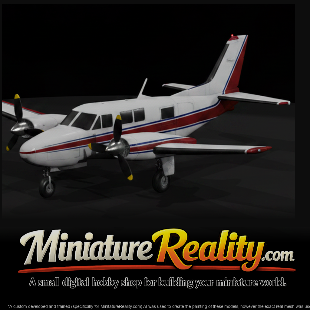 1964 Piper PA-31 Navajo miniature, three-quarter view