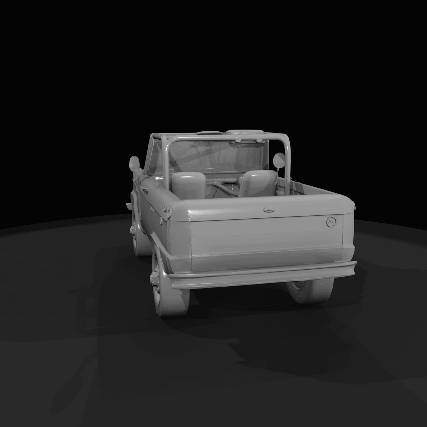 1969 Ford Bronco roadster, open-top (1960s) — first-generation 4x4, stripped utility