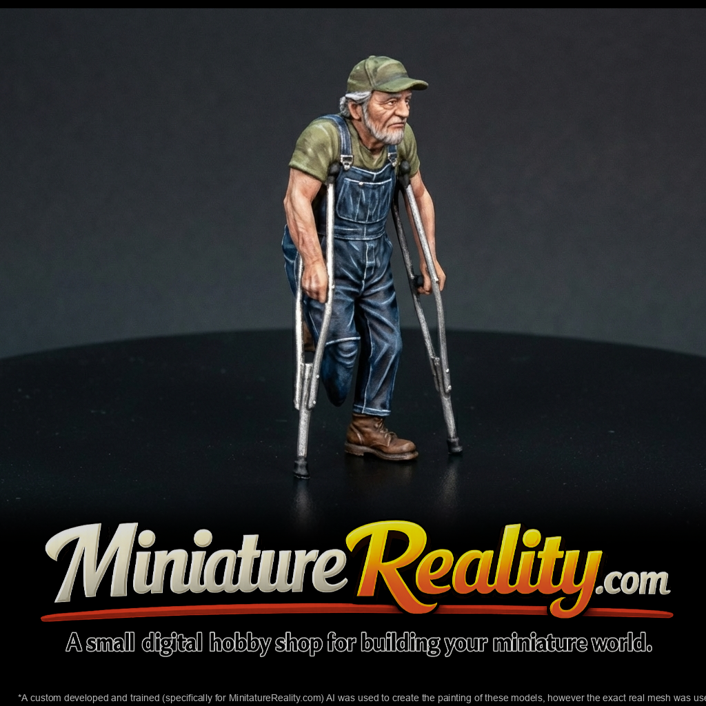 Southern American Man with one Leg on Crutches (1970)