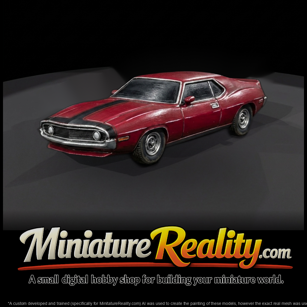 1970s American Muscle Coupe for Dioramas & Layouts