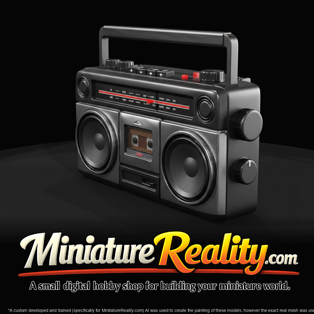 1980s Boombox 1980s Boombox Radio Miniature (3D-Printable) Miniature (3D-Printable)