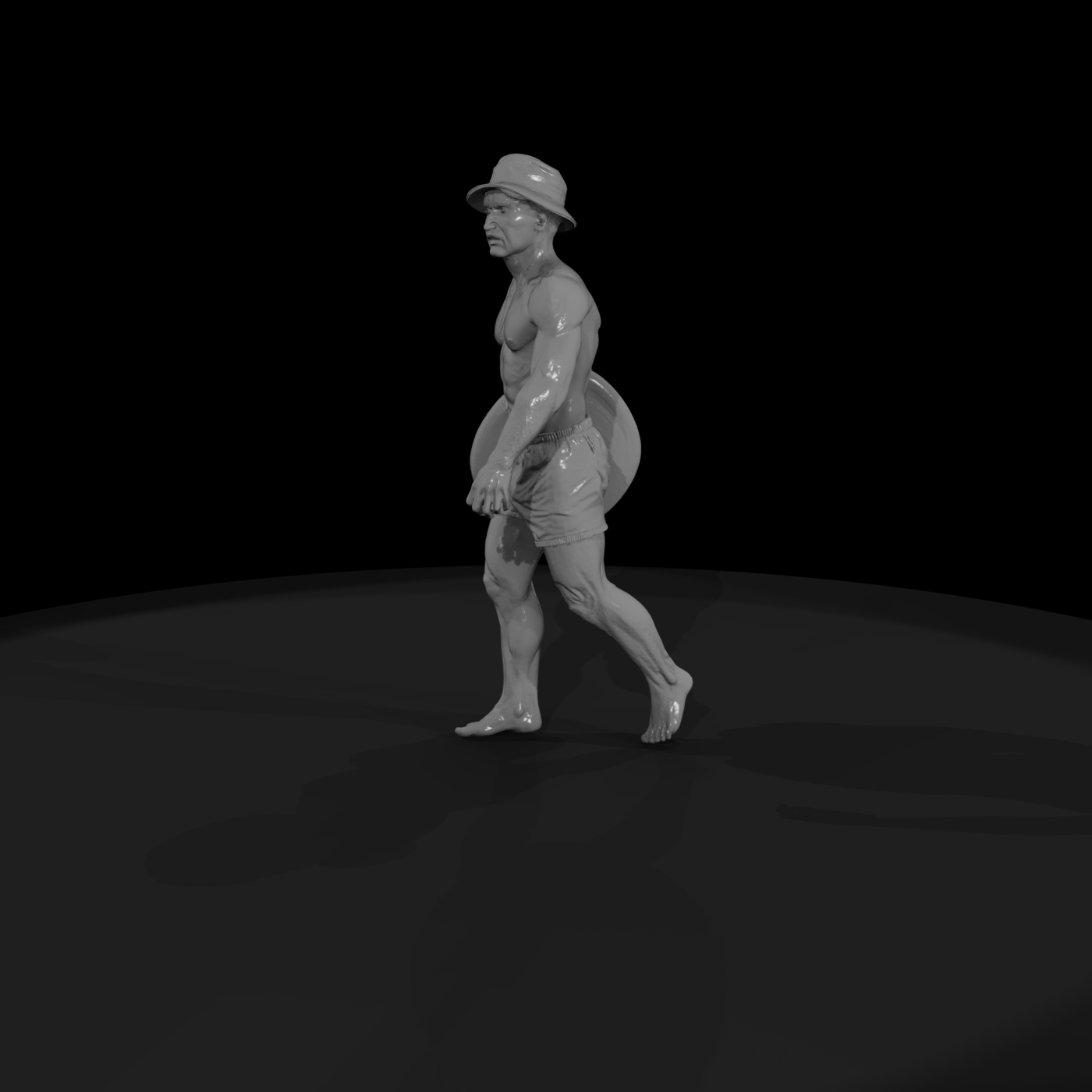 1980s Lifeguard Figure — Male Beach Miniature