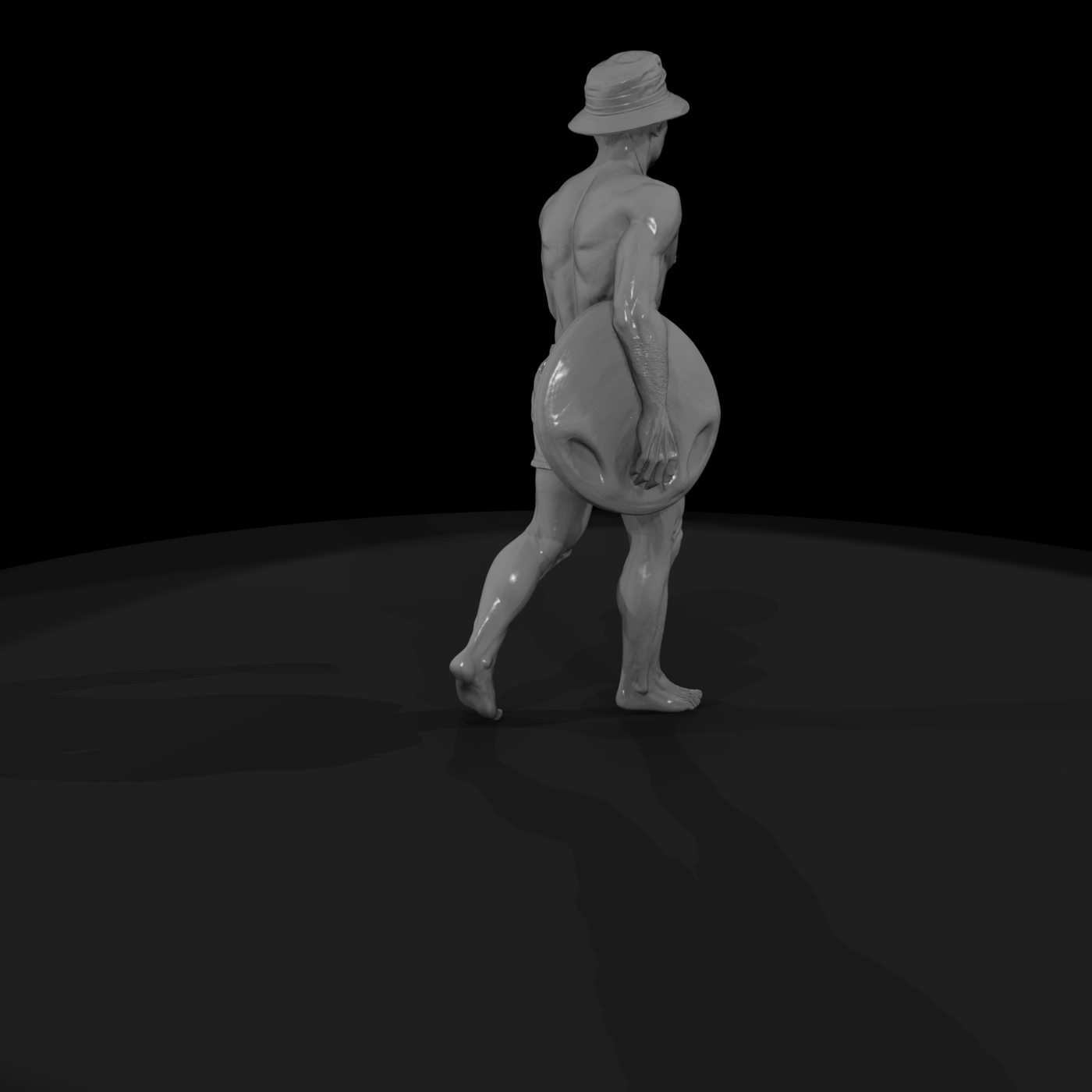 1980s Lifeguard Figure — Male Beach Miniature