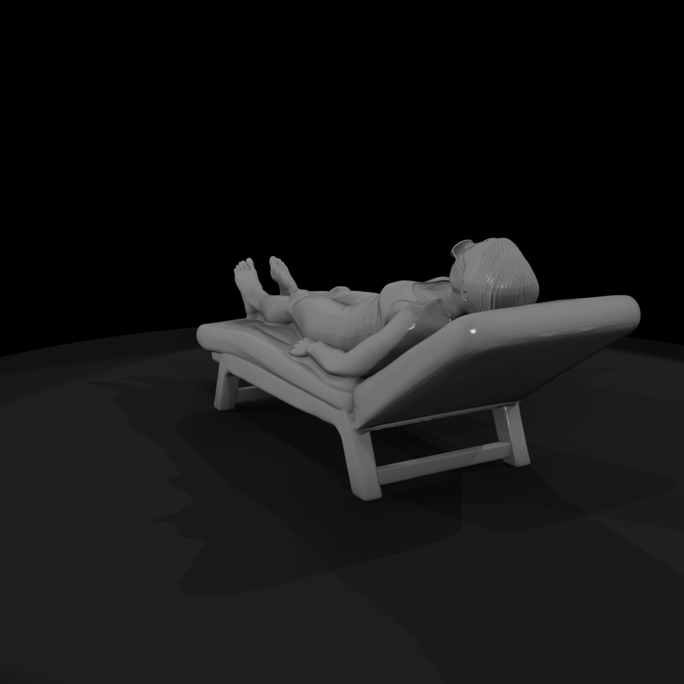 1980s Miami Beach Parent Sunbathing Figure