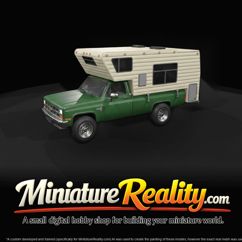 1980s Pickup Truck with Slide-In Camper
