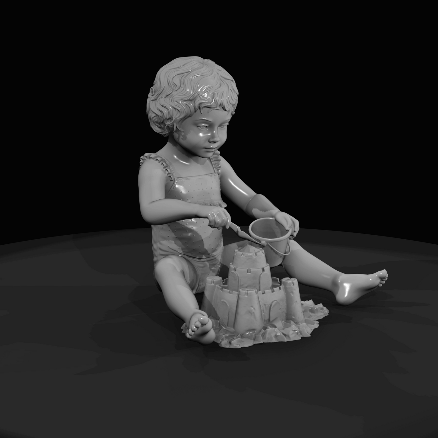 Miami Beach Character Figure (1980s) — Child Building