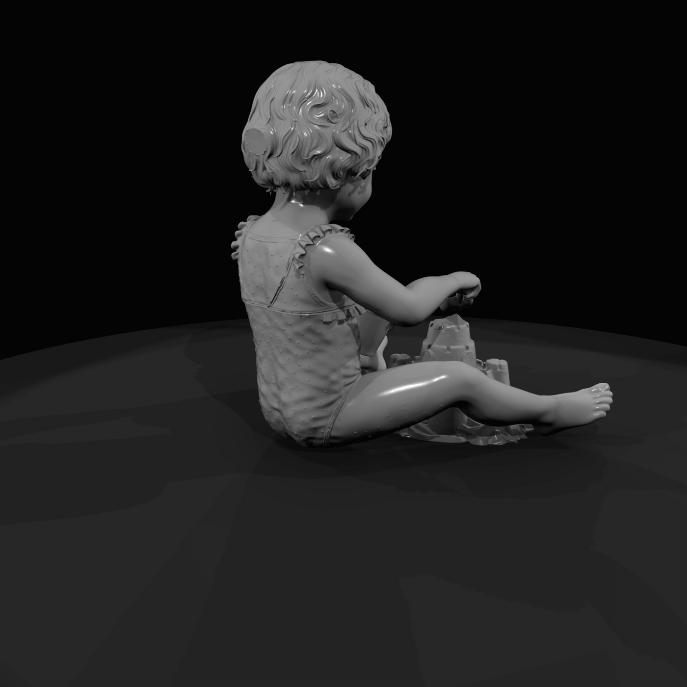 Miami Beach Character Figure (1980s) — Child Building