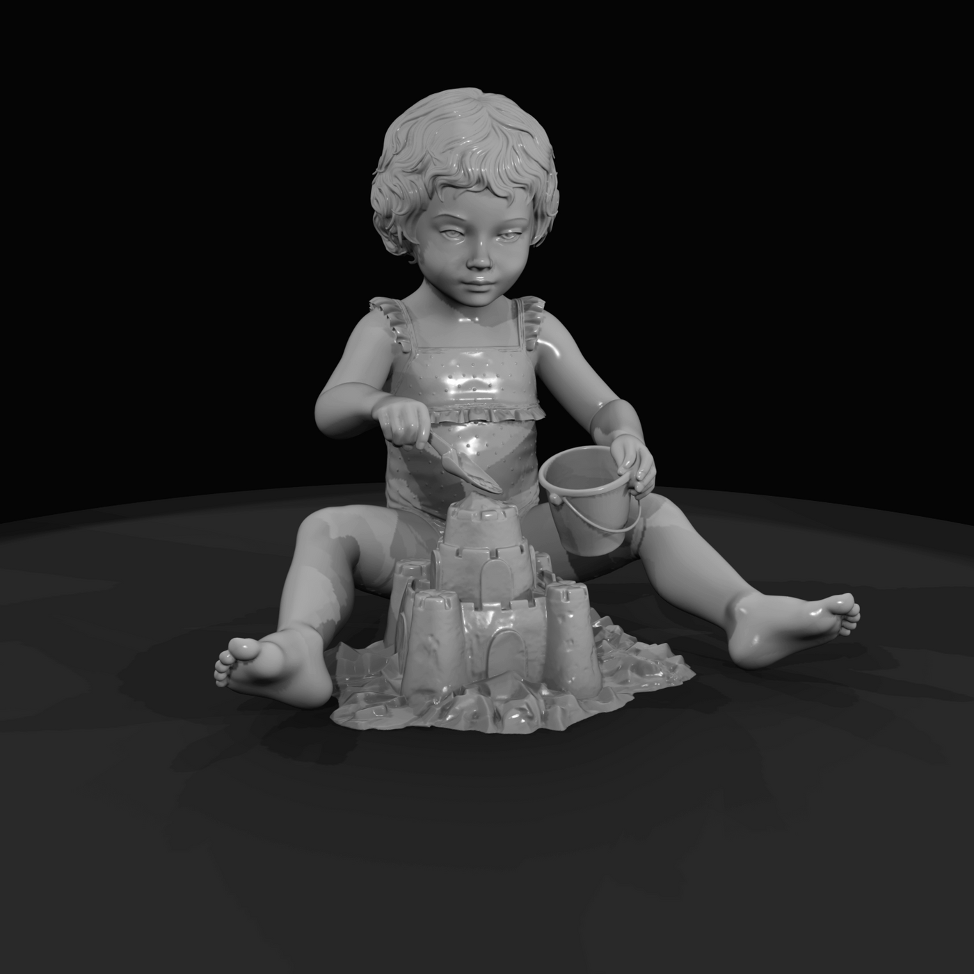 Miami Beach Character Figure (1980s) — Child Building