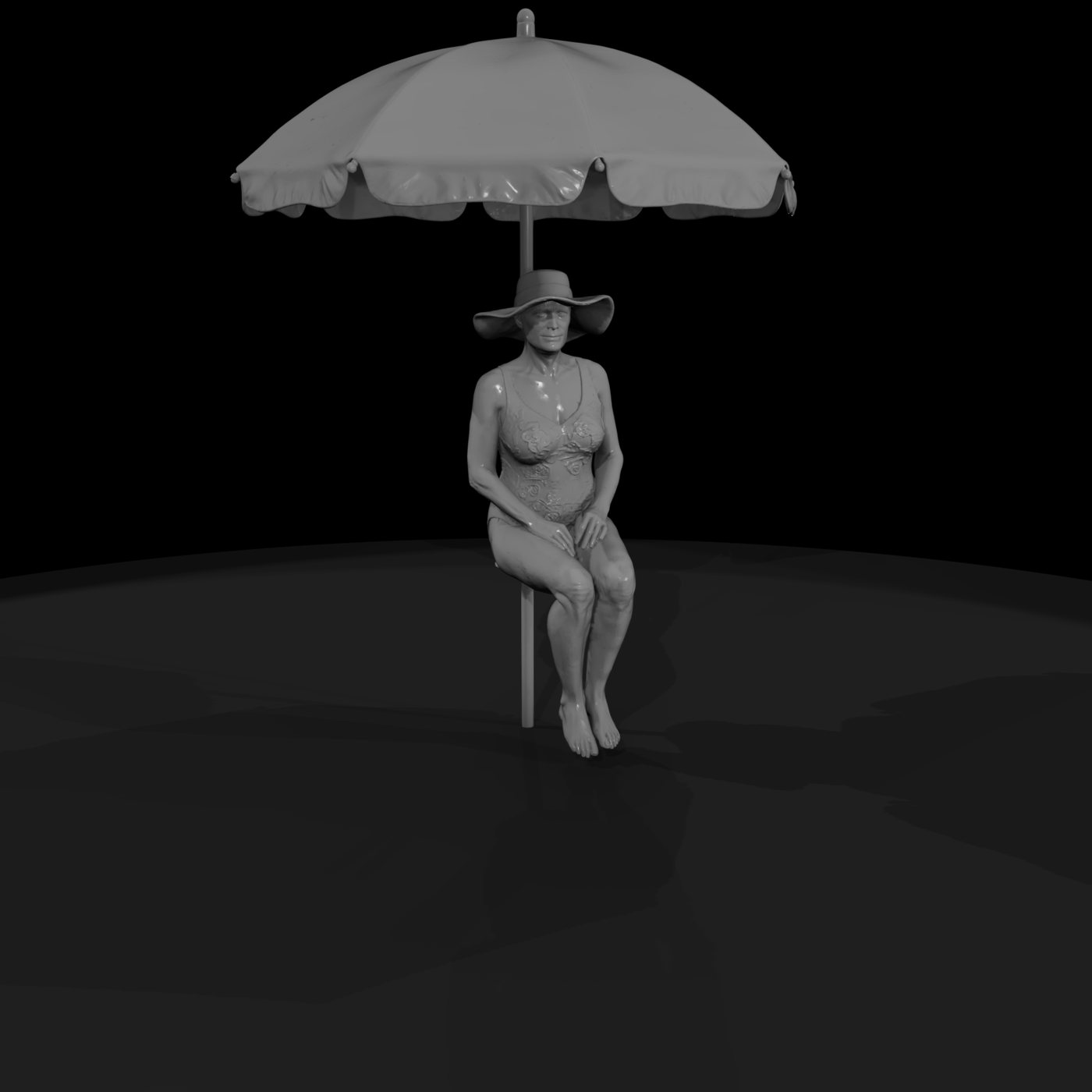 1980s Miami Beach Woman Figure