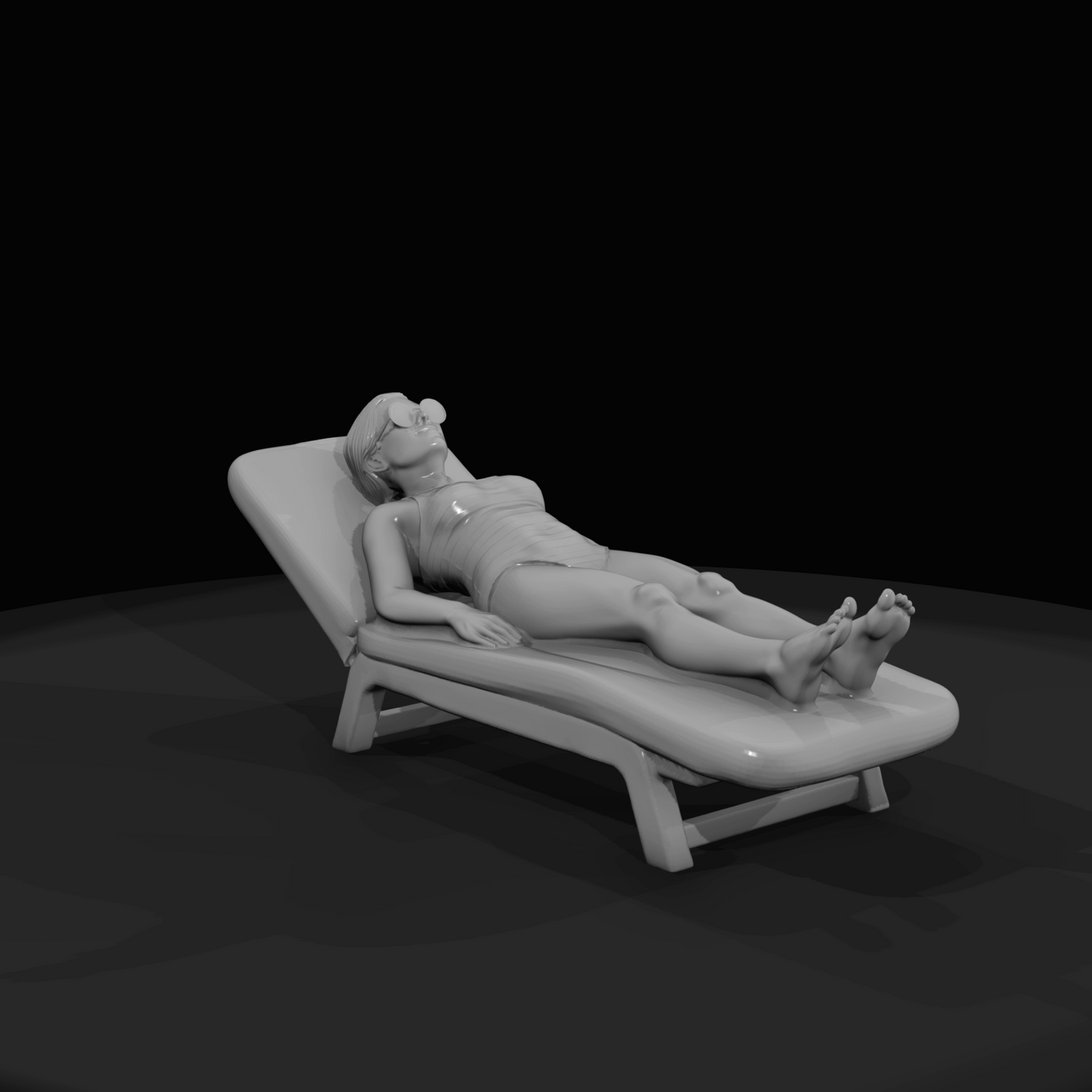 Miami Beach Character Figure (1980s) — Parent Sunbathing