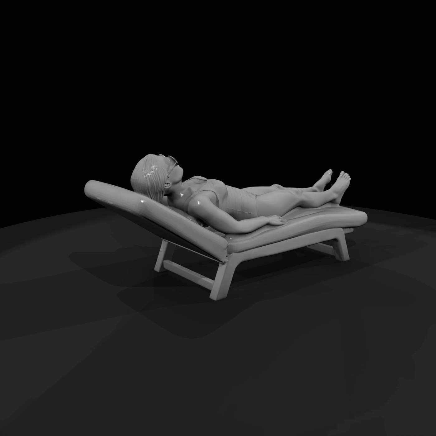 Miami Beach Character Figure (1980s) — Parent Sunbathing
