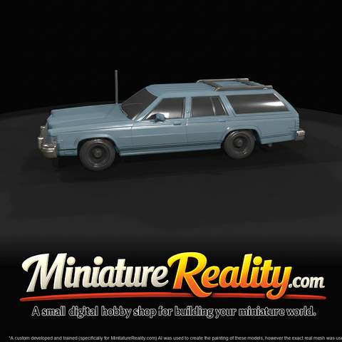 1981 Mercury Marquis Colony Park station wagon (1970s–1980s) — blue, full-size American family wagon