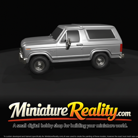 1982 Ford Bronco full-size SUV, third generation (1980s) — silver, 4x4 American truck-based