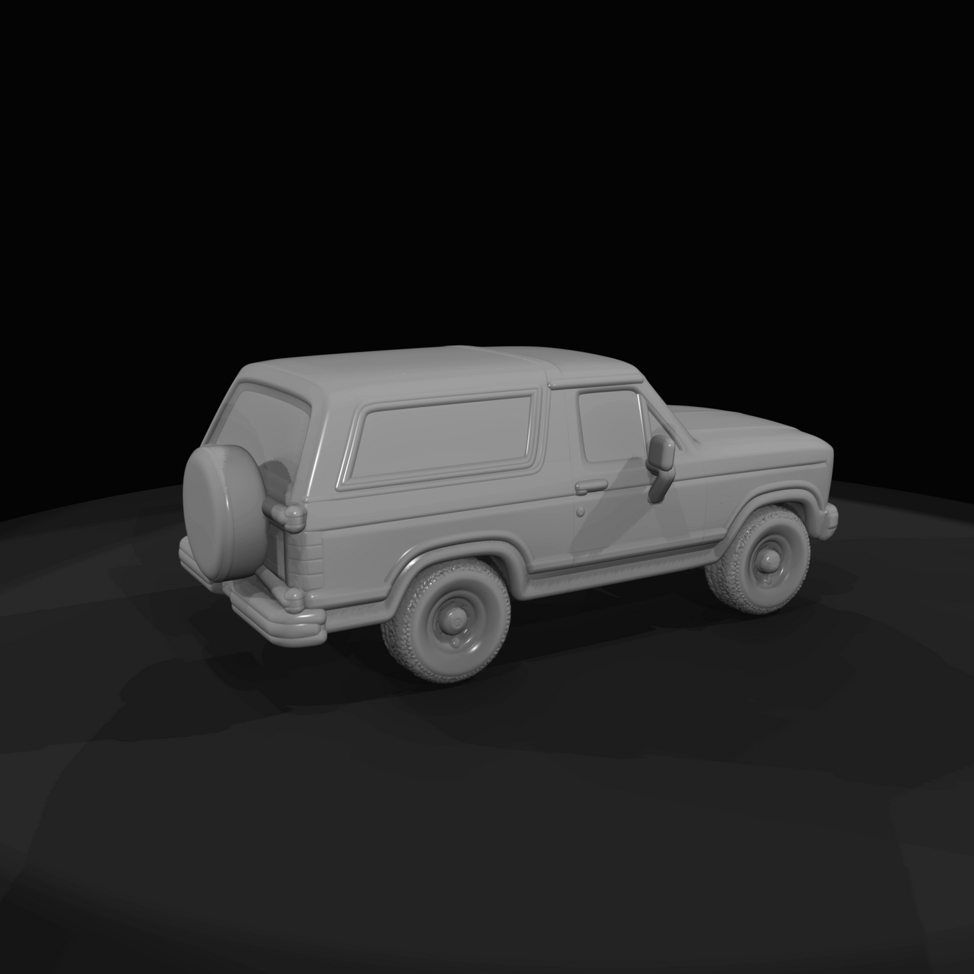 1982 Ford Bronco full-size SUV, third generation (1980s) — silver, 4x4 American truck-based