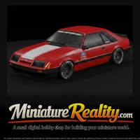 1983 Ford Mustang Mk3 GT Group A miniature, three-quarter view — thumbnail 3