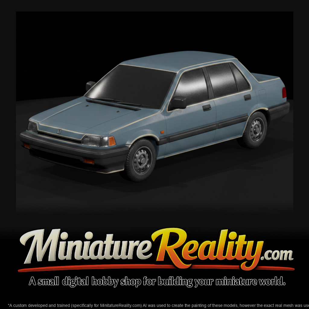 1983 Honda Civic Mk3 Sedan miniature, three-quarter view