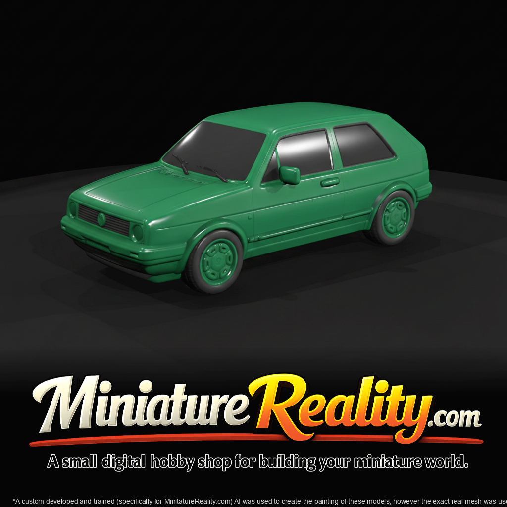 1983 Volkswagen Golf Mk2 three-door hatchback (1980s) — German compact, scale hobby model