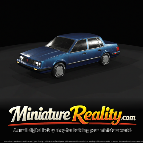 1983 Pontiac 6000 sedan (1980s) — American mid-size, blue, diecast collector model