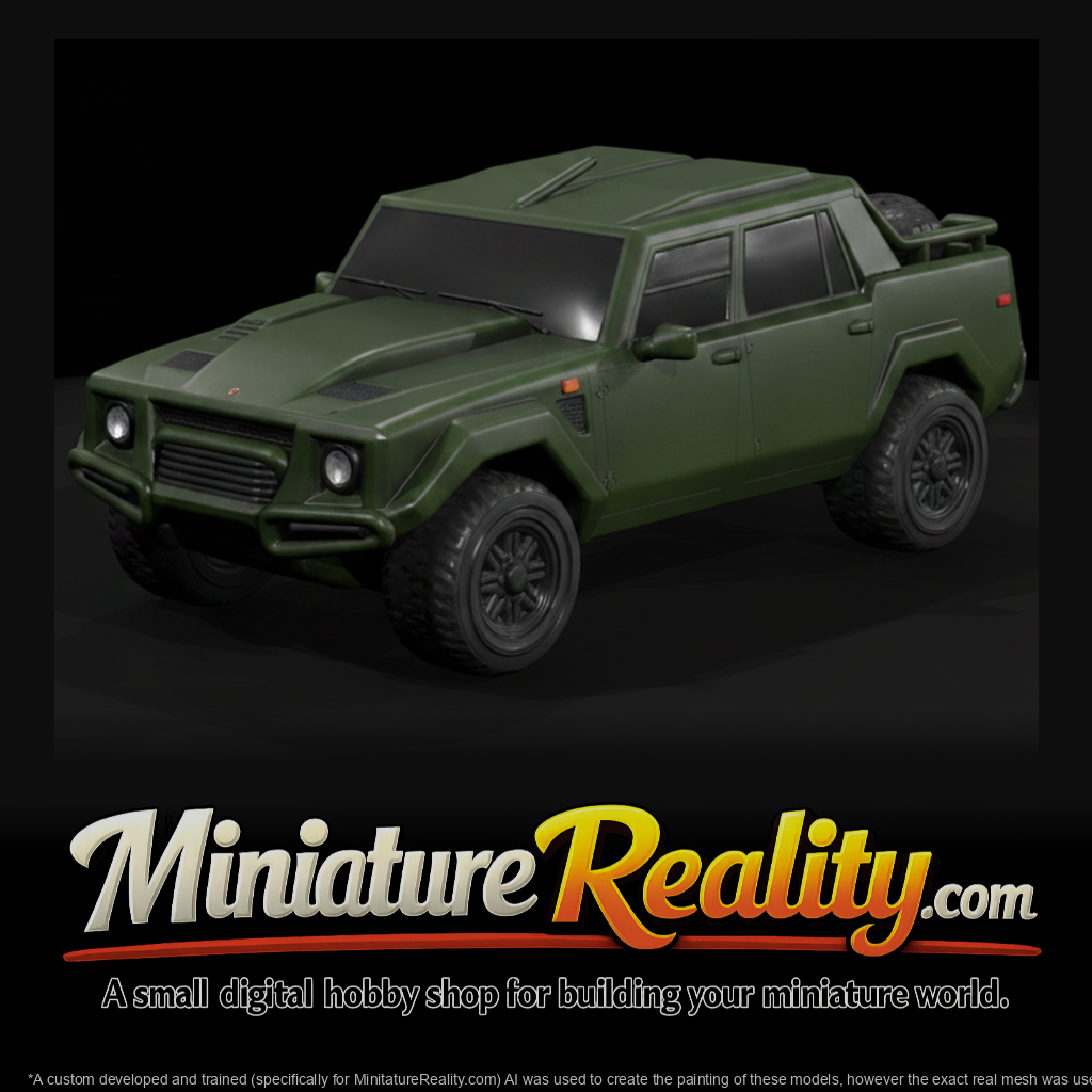 1986 Lamborghini LM002 Pickup miniature, three-quarter view