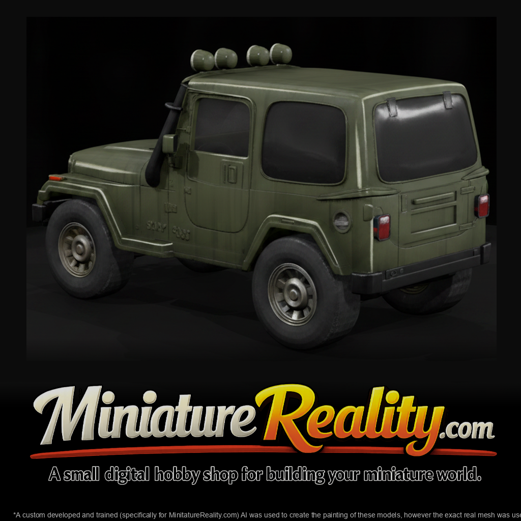 1989 Jeep Wrangler miniature, three-quarter view
