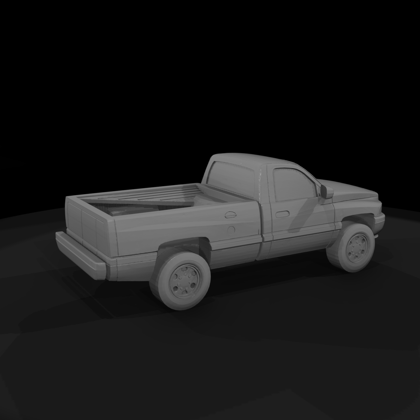 1990s Single-Cab Pickup Truck (3D Printable)