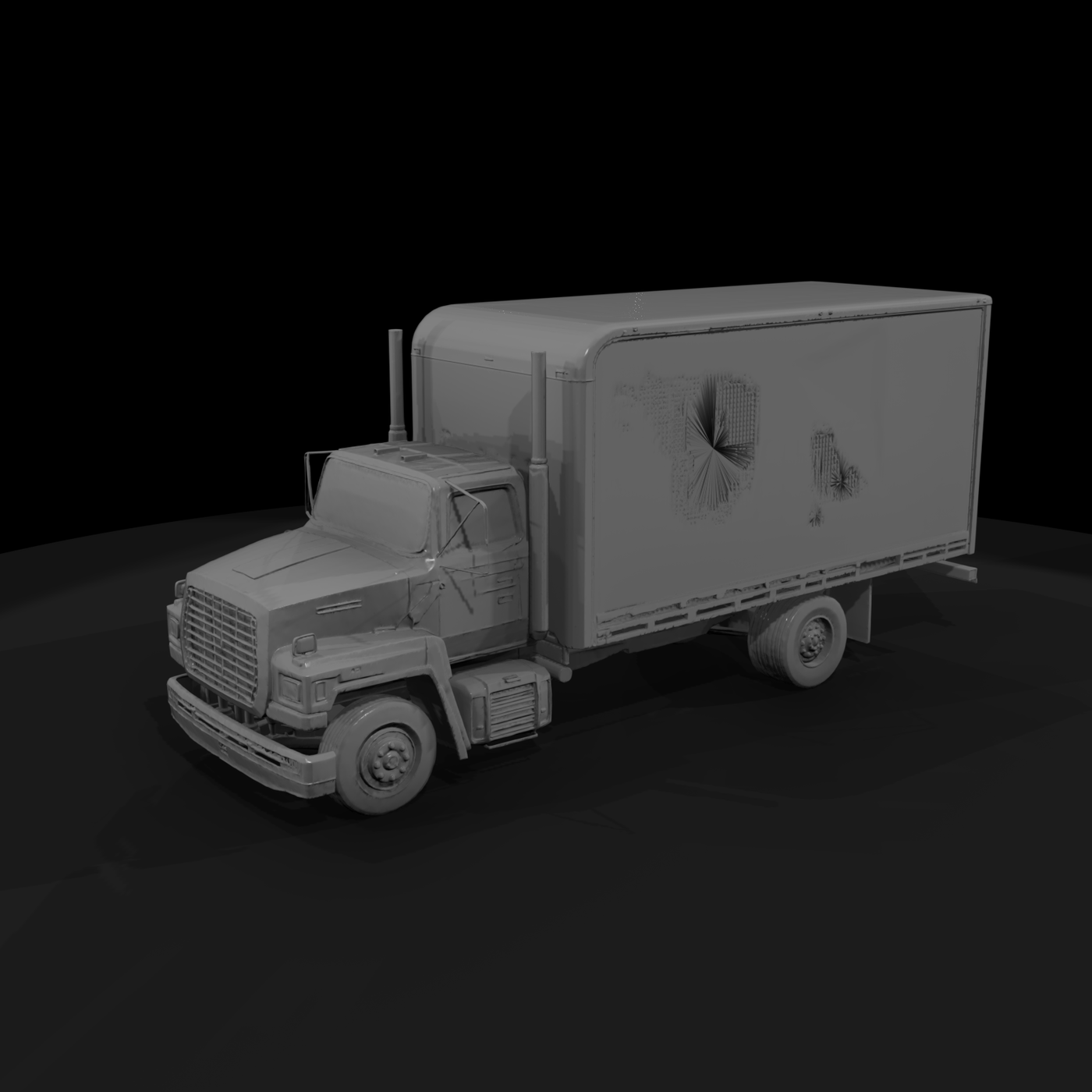 1995 Ford LN8000 Box Truck - 3D Printable Model