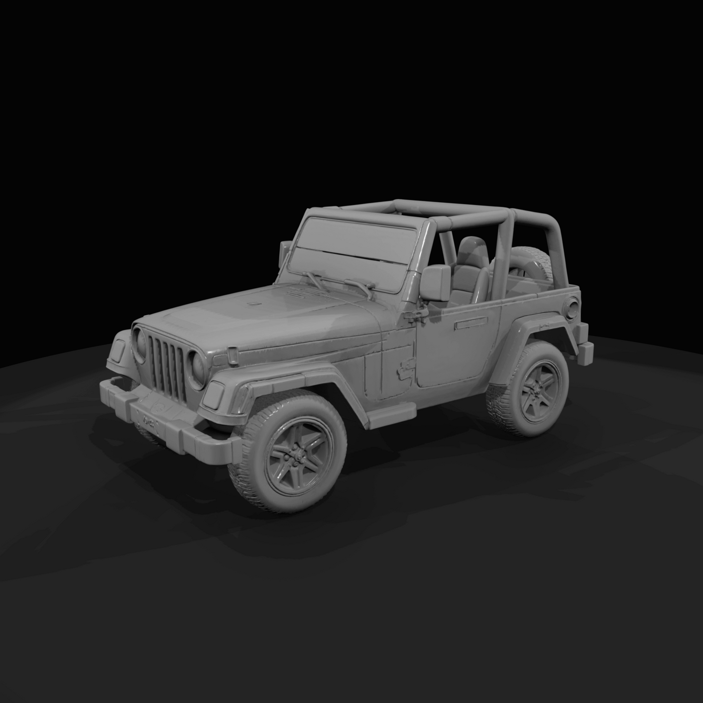 1997 Jeep Wrangler TJ (1990s) — second-generation, round headlights, classic open 4x4
