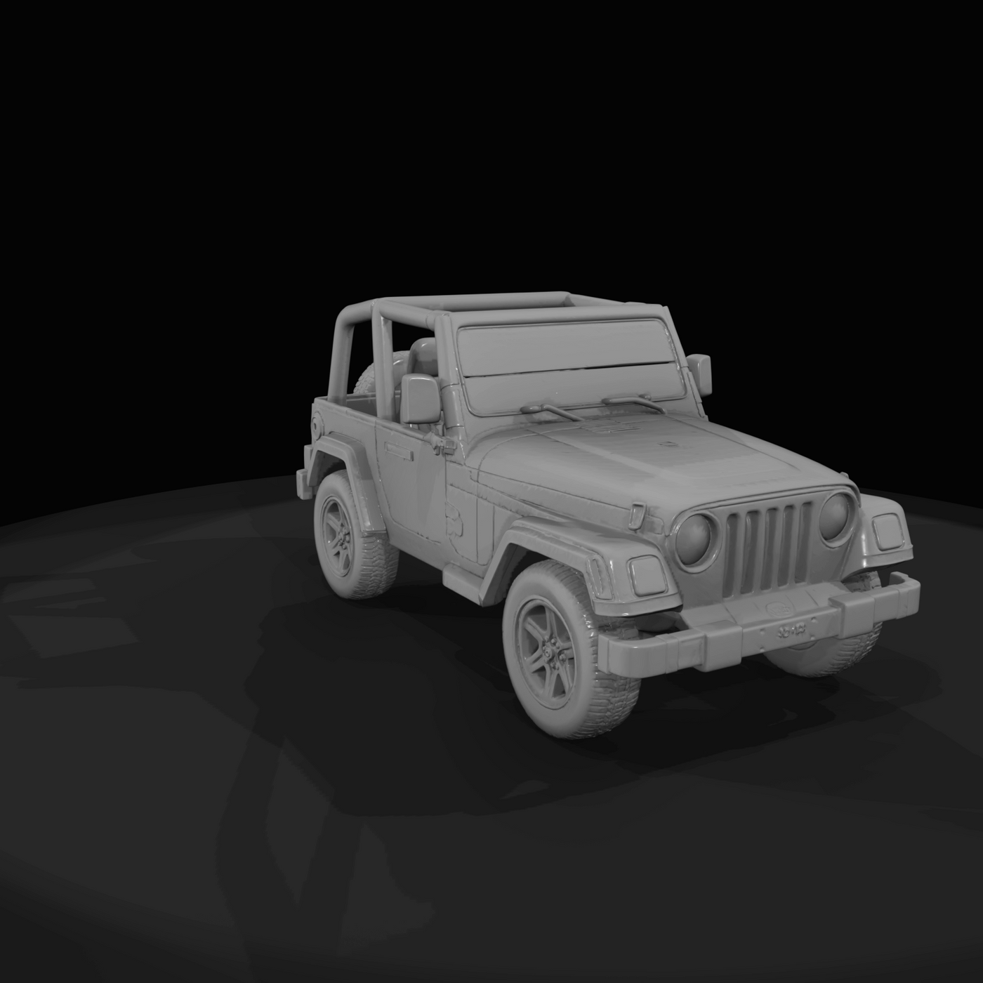 1997 Jeep Wrangler TJ (1990s) — second-generation, round headlights, classic open 4x4