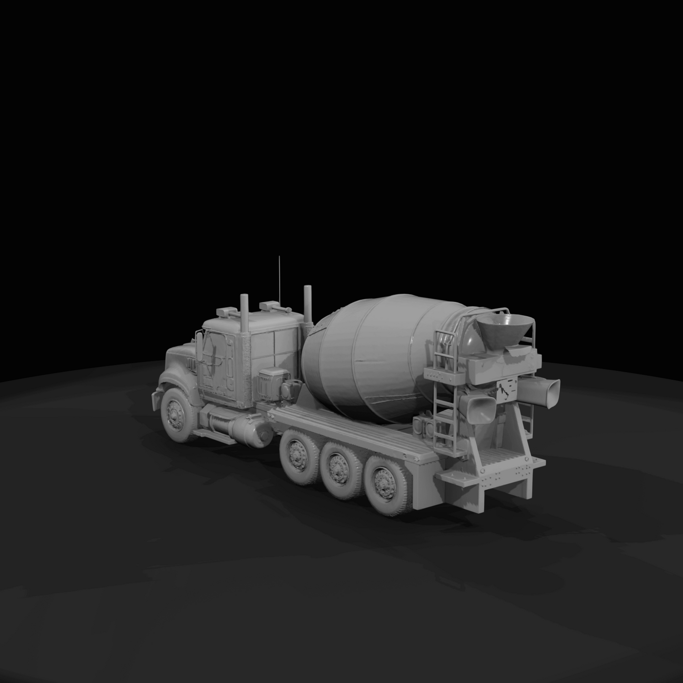 2002 Mack Granite ready-mix concrete truck (2000s) — American heavy-duty mixer, drum body