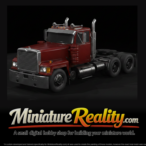 2009 Mack Super-Liner MP10 miniature, three-quarter view