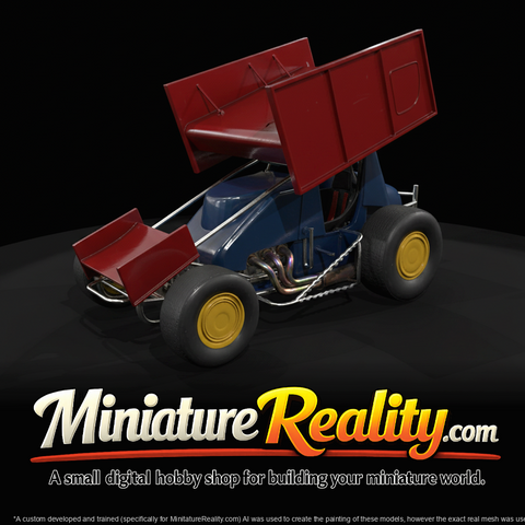 2014 Red Bull sprint car, dirt-track racing (2010s) — open-wheel winged sprint, livery replica