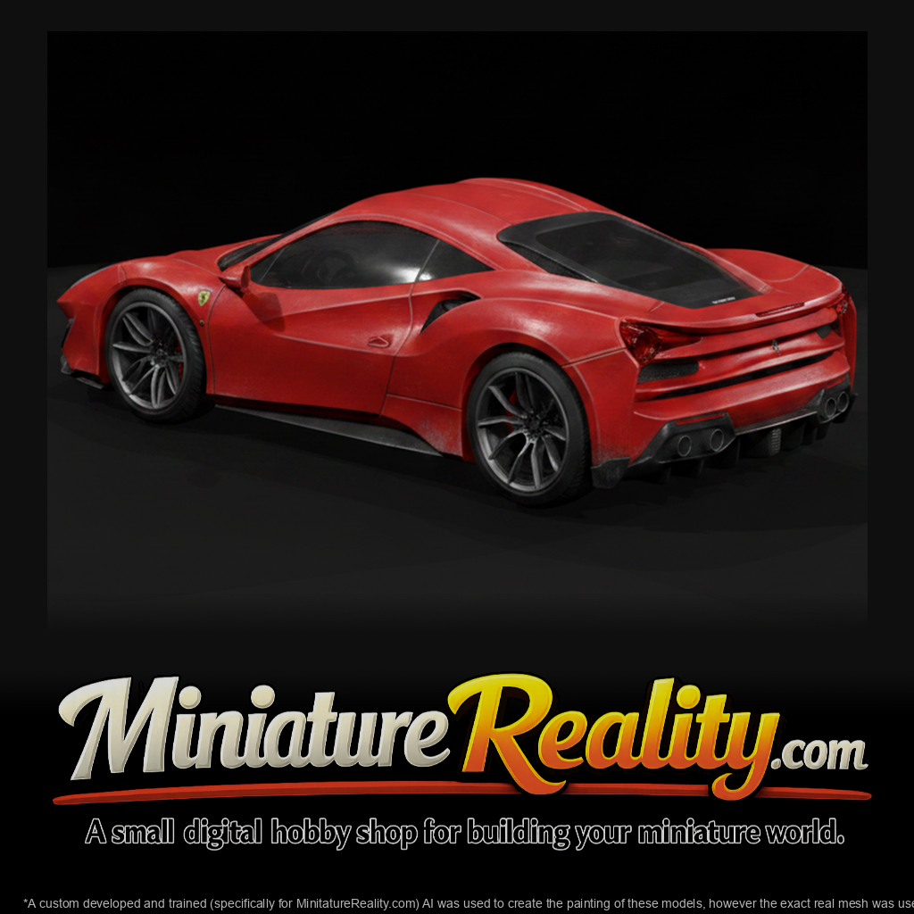2020 Ferrari 488 Pista miniature, three-quarter view