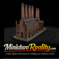 Abandoned Brick Factory Chimneys miniature, three-quarter view — thumbnail 1
