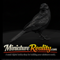 Black Crow Bird miniature, three-quarter view — thumbnail 1