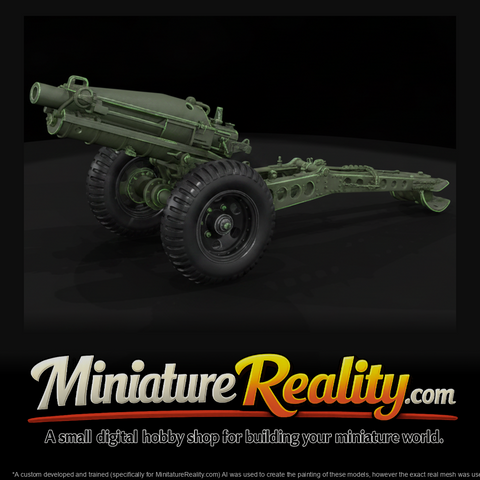 Black Military Howitzer miniature, three-quarter view
