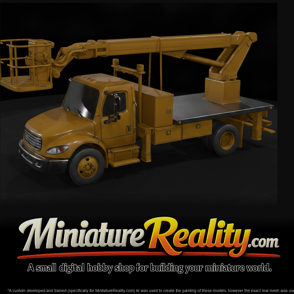 Boom Lift Truck miniature, three-quarter view