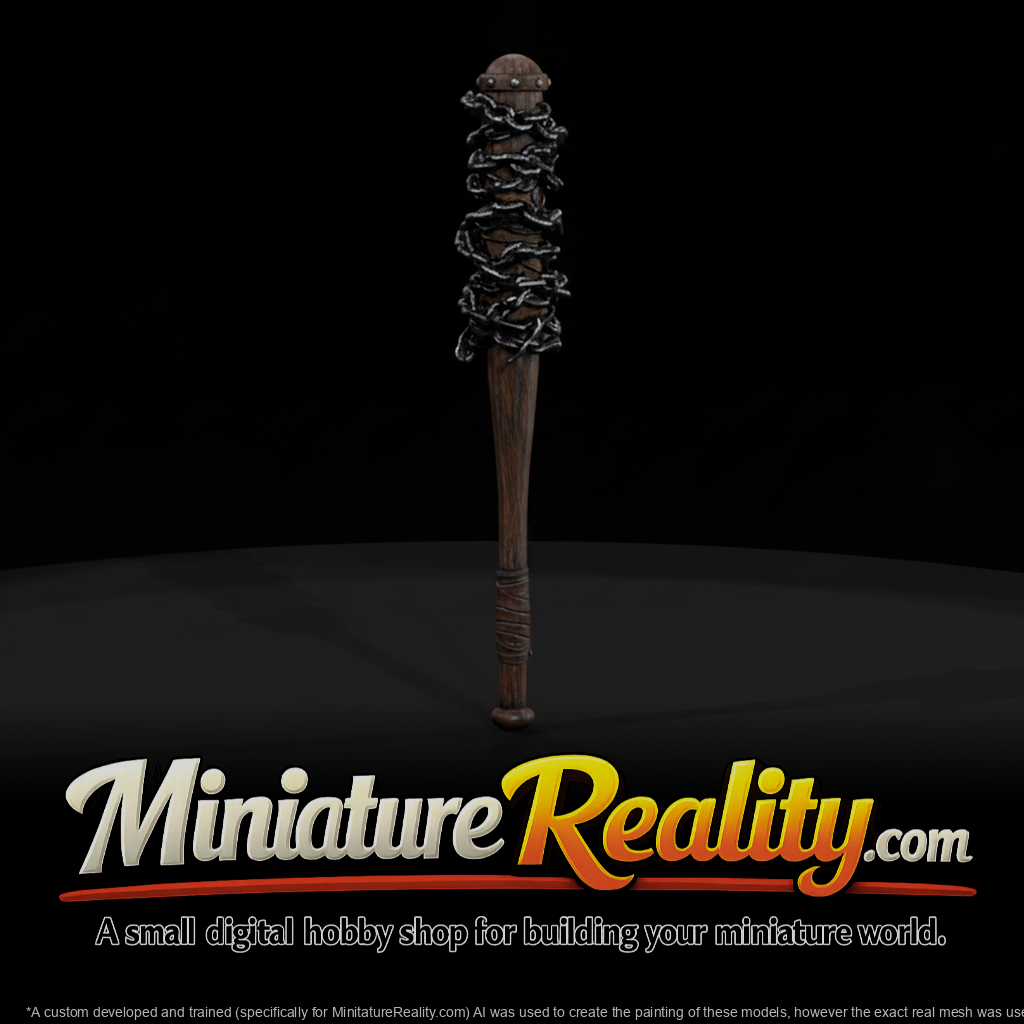 Chain Spiked Baseball Bat miniature, three-quarter view