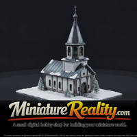 Church in Winter Snow miniature, three-quarter view — thumbnail 1