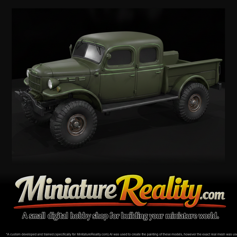 Classic Offroad Pickup miniature, three-quarter view