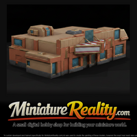 Colorful Retro Entertainment Building miniature, three-quarter view — thumbnail 1