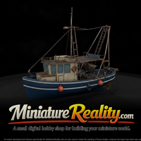 Fishing Trawler Boat miniature, three-quarter view — thumbnail 1