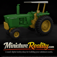 Green and Yellow Farm Tractor miniature, three-quarter view — thumbnail 1