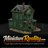 Green Ornate Victorian House miniature, three-quarter view — thumbnail 1