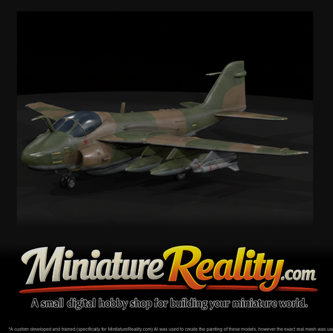 Grey Military Attack Jet miniature, three-quarter view