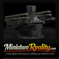 Gun Missile Weapon Turret miniature, three-quarter view — thumbnail 1
