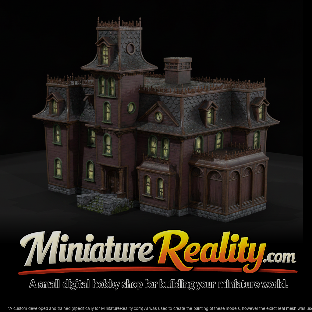 Haunted House Model, three-quarter view